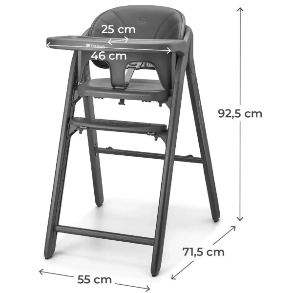 Фото - Стільчик для годування класичний Kinderkraft Tino Grey (KHTINO00GRY0000)