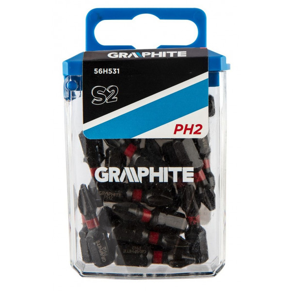 Фото - Біта для викрутки GRAPHITE PH2x25 мм 20 шт. (56H531) Фото - Біта для викрутки GRAPHITE PH2x25 мм 20 шт. (56H531)