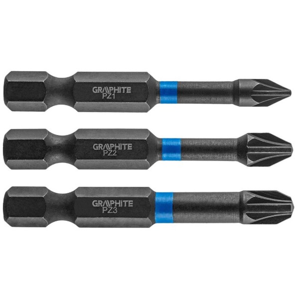 Фото - Набор бит для отвертки GRAPHITE PZ1/2/3x50 мм 3 шт. (56H542)