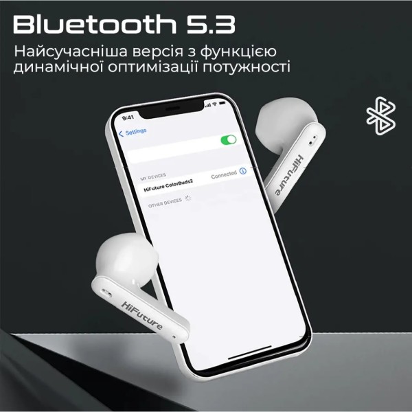 Фото - Навушники вкладиші бездротові TWS HiFuture colorbuds2.black