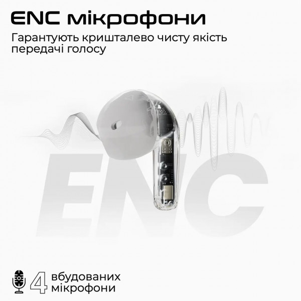 Фото - Навушники вкладиші бездротові TWS HiFuture flybuds3.white