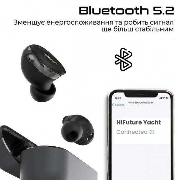 Фото - Навушники вкладиші бездротові TWS HiFuture yacht.blackgold