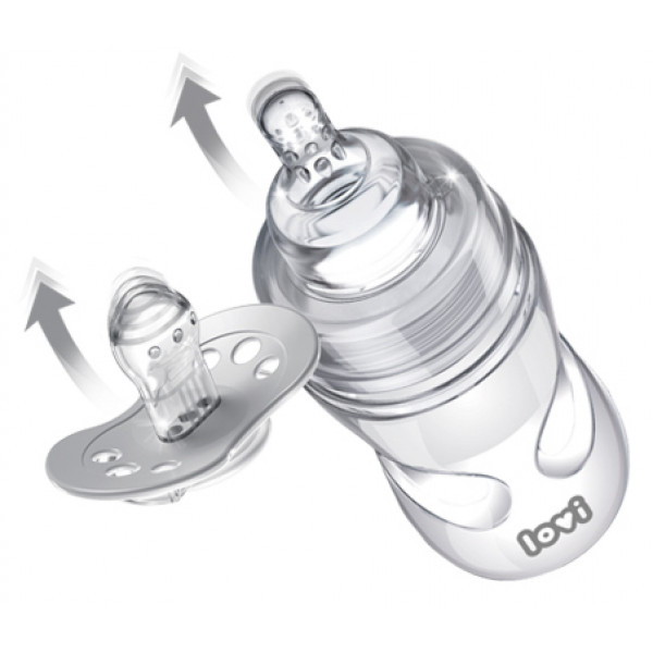 Фото - Пляшка для годування Lovi Набор сохраняющий сосательный рефлекс_150 мл. + пустышка BB (0204exp)
