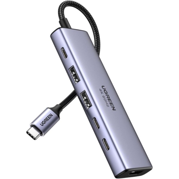 Фото - Хаб USB UGREEN CM511 USB-C to HDMI+2xUSB 3.2+2xUSB-C 3.2+PD Power Converter Gray (35999) Фото - Хаб USB UGREEN CM511 USB-C to HDMI+2xUSB 3.2+2xUSB-C 3.2+PD Power Converter Gray (35999)