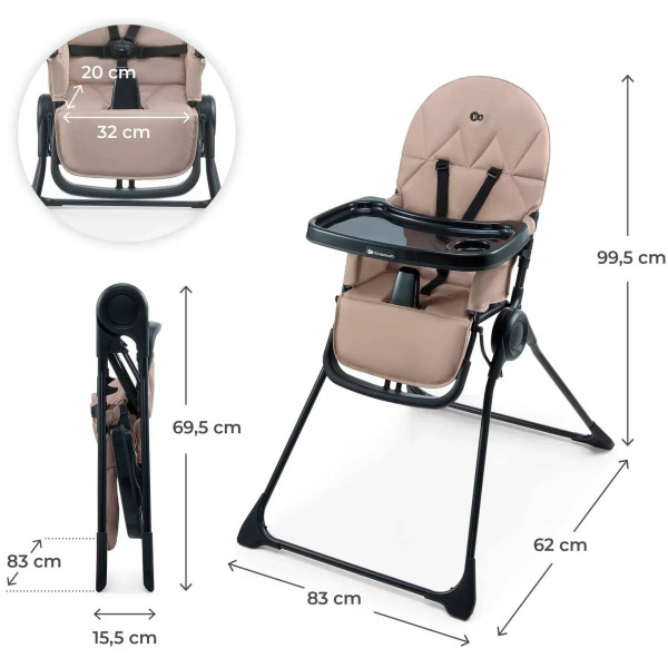 Фото - Стільчик для годування класичний Kinderkraft Binci Beige (KHBINC00BEG0000)