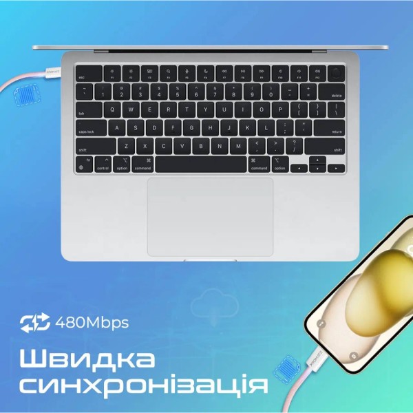 Фото - Кабель Promate Type-C - USB Type-C (ecoline-cc200.pink)