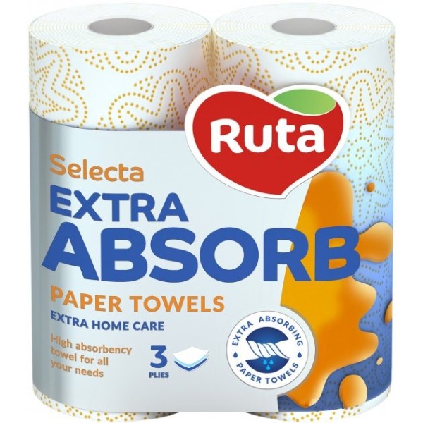 Фото - Рушники паперові Ruta Selecta 3 слоя 2 шт. (4820023744516)