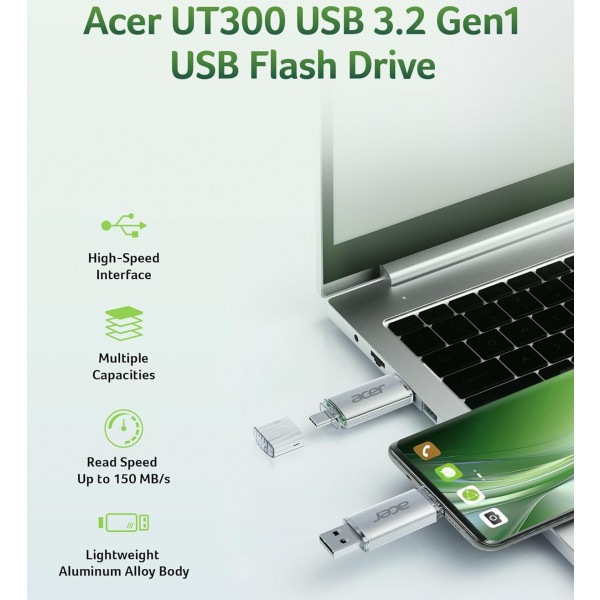 Фото - Флеш USB Acer UT300 16GB Dual Drive USB-C & USB-A, Retail (UT300-16GB)
