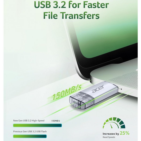 Фото - Флеш USB Acer UT300 256GB Dual Drive USB-C & USB-A, Retail (UT300-256GB)