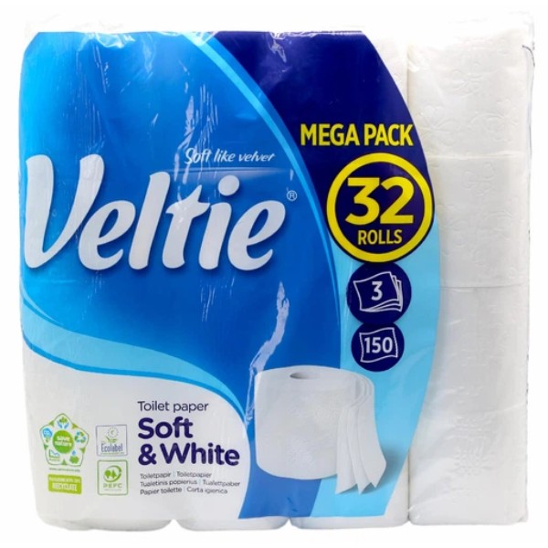 Фото - Туалетний папір Velvet Soft White 32 рулонів 3 шари (VTPSW323)