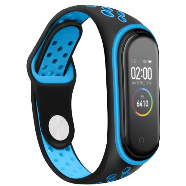 Фото - Ремешок для фитнес-браслета BeCover Nike Style for Xiaomi Mi Smart Band 5 Black-Blue (705150)