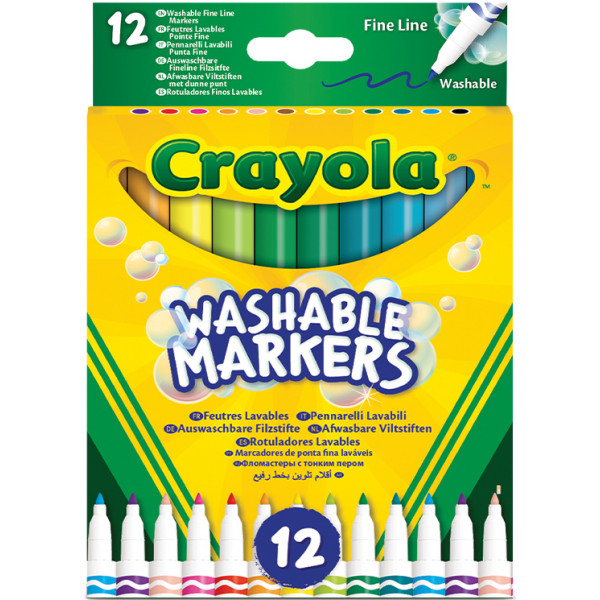 Фото - Фломастеры Crayola тонкая линия (washable), 12 шт (58-6671)