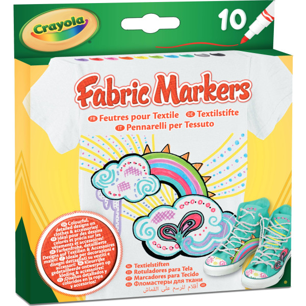 Фото - Фломастери Crayola на тканині, тонка лінія, 10 шт. (58-8633)