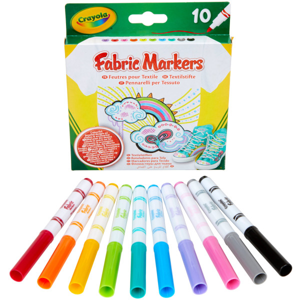 Фото - Фломастери Crayola на тканині, тонка лінія, 10 шт. (58-8633)