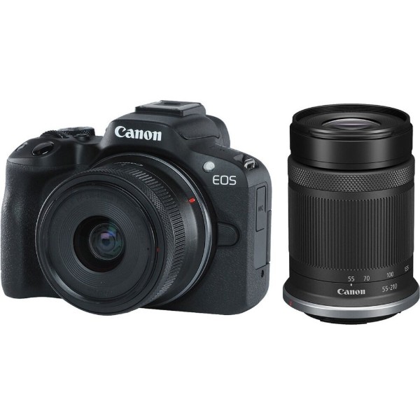 Фото - Фотокамера бездзеркальна Canon EOS R50+RF-S 18-45 IS STM+RF-S 55-210 IS STM Black (5811C034)