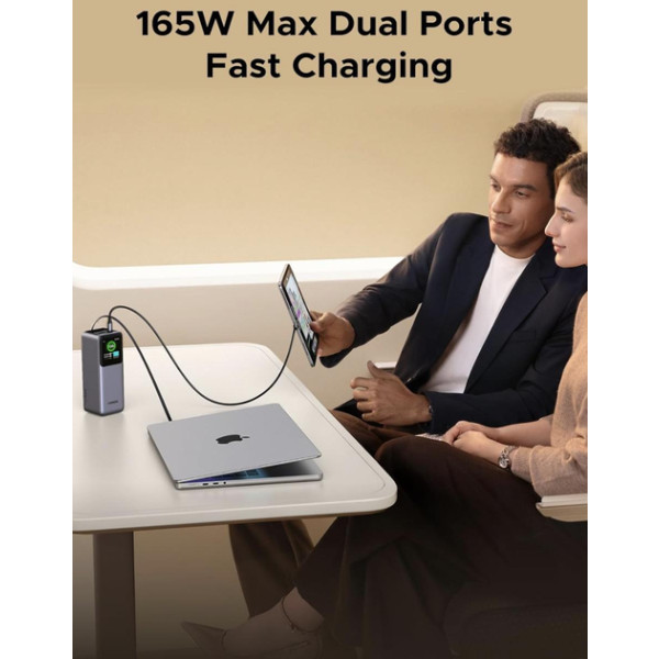 Фото - Батарея мобільна UGREEN 165W 20000 mAh Power Bank with Retractable Cable PB726 Gray (55987B)