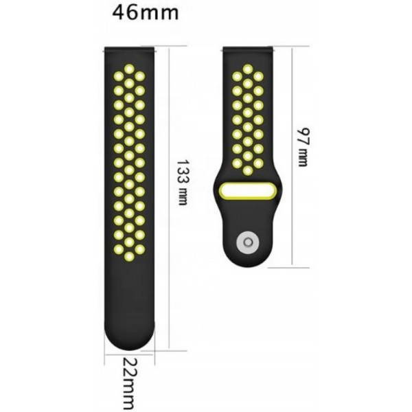 Фото - Ремінець для смарт-годинника BeCover Vents Style for Huawei Watch GT / GT 2 46mm / GT 2 Pro / GT Active / Honor Watch Magic 1/2 / GS Pro / Dream Black-White (707128)