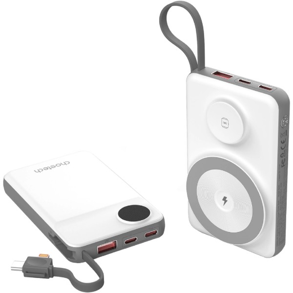 Фото - Батарея мобильная Choetech Magnetic Wireless 10000mAh 15W White (B695-GW)