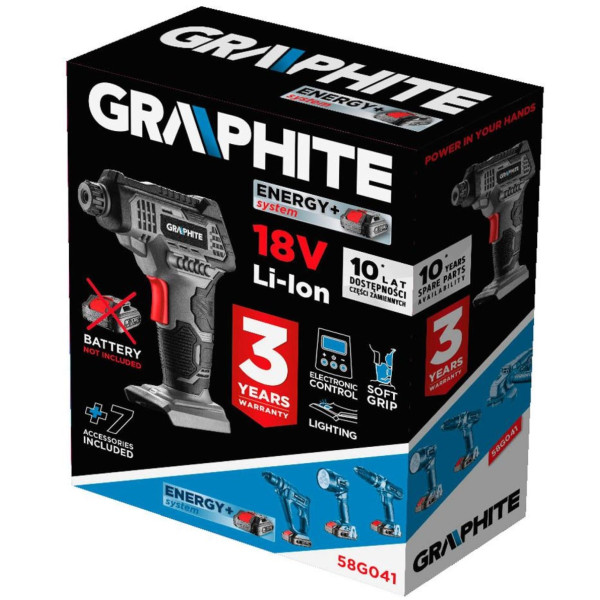 Фото - Автокомпресор GRAPHITE Energy+ без АКБ та ЗП (58G041)