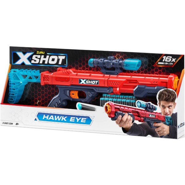 Фото - Бластер многозарядный ZURU X-Shot Red EXCEL Hawk Eye (16 патронов) (36435R)