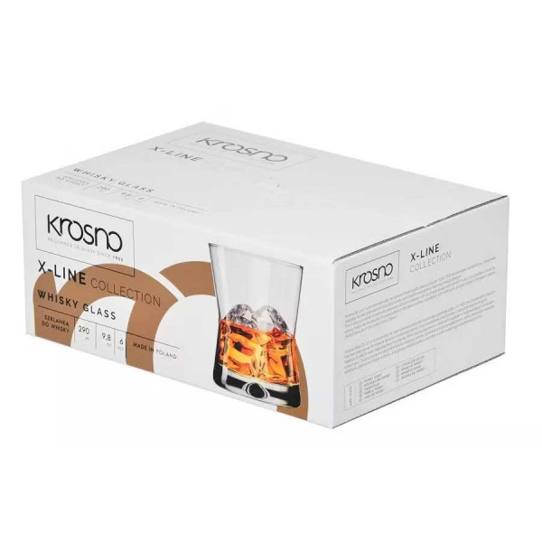 Фото - Набір склянок для віскі Krosno X-LINE 290 мл 6 шт. (787428)