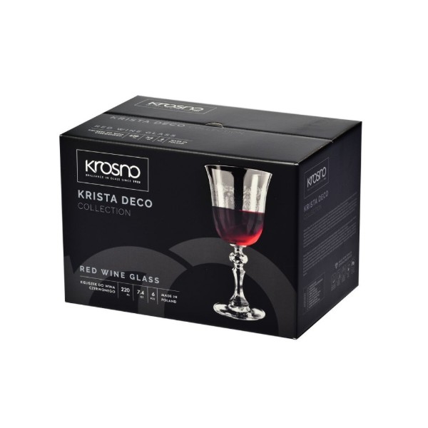 Фото - Набір келихів Krosno KRISTA DECO 220 мл 6 шт. (788067)