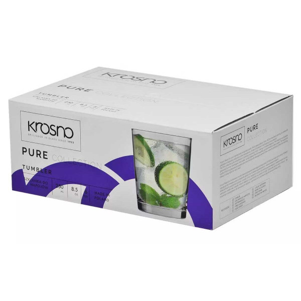 Фото - Набір склянок Krosno PURE 250 мл 6 шт. (789408)