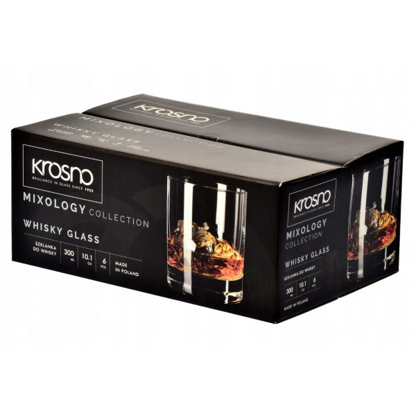 Фото - Набір склянок для віскі Krosno MIXOLOGY 300 мл 6 шт. (898889)