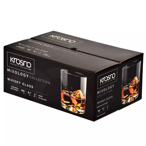 Фото - Набор стаканов для виски Krosno MIXOLOGY 260 мл 6 шт. (898919)