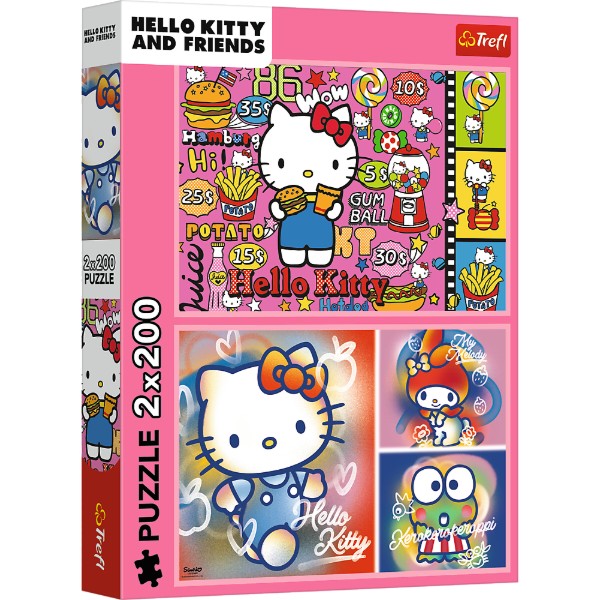 Фото - Пазлы (8+) Trefl Hello Kitty Поздравляю Китти и друзей 2x200 эл. (33363)