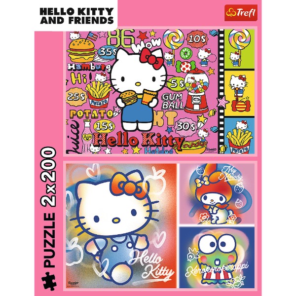 Фото - Пазлы (8+) Trefl Hello Kitty Поздравляю Китти и друзей 2x200 эл. (33363)