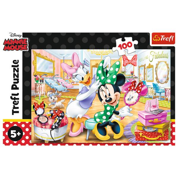 Фото - Пазли (5-7 років) Trefl Mickey&friends Мінні в салоні краси 100 ел. (63872)