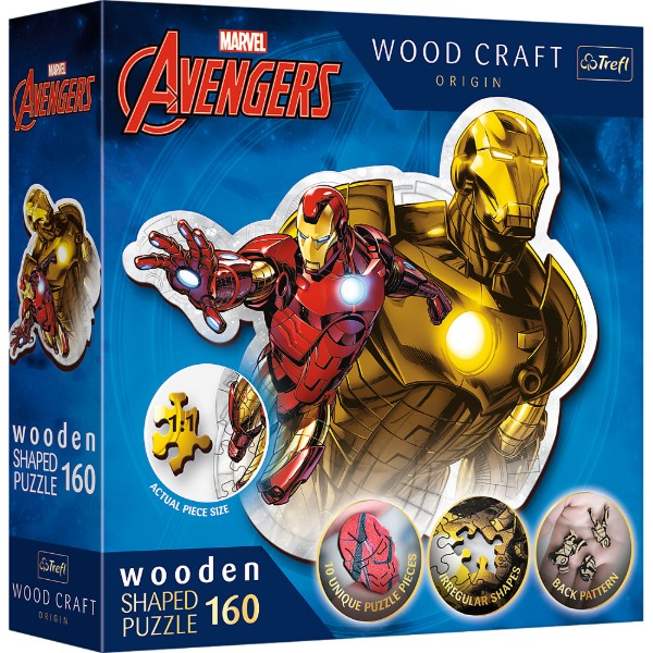Фото - Пазли (5-7 років) Trefl Wooden Marvel Heroes Відважна залізна людина 160 ел. (01833)