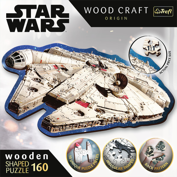 Фото - Пазли (5-7 років) Trefl Wooden Star Wars Тисячолітній сокіл 160 ел. (01895)