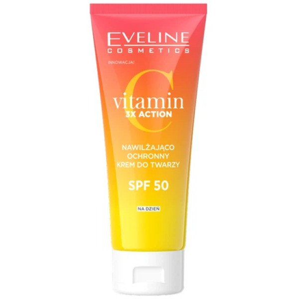Фото - Крем для обличчя EVELINE Vitamin C 3x Action зволоження та захист SPF50 30 мл (5903416053378)