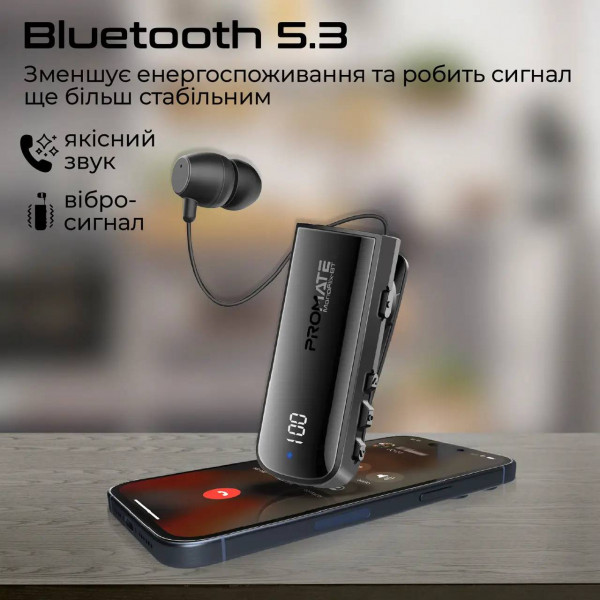 Фото - Bluetooth-гарнитура Promate monoflix-bt.black