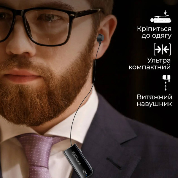Фото - Bluetooth-гарнитура Promate monoflix-bt.black