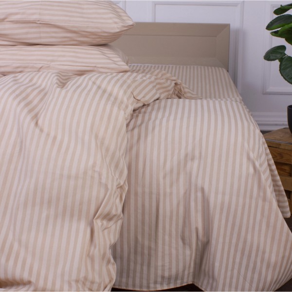 Фото - Комплект постельного белья MirSon 175x210 см Ranforce Elite 17-0602 Stripe Creamy Ранфорс (2200008050603)