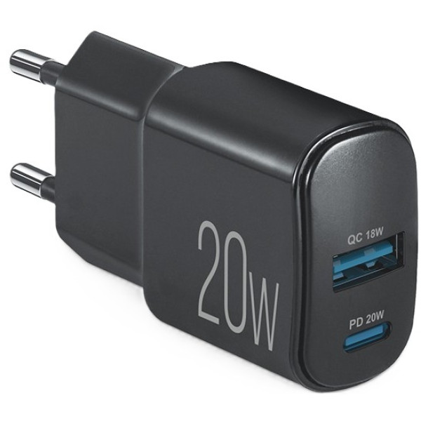 Фото - Мережевий зарядний пристрій Brevia ePower PD20W USB-C+USB-A (45020CAB)