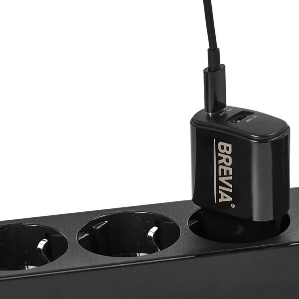 Фото - Мережевий зарядний пристрій Brevia ePower PD20W USB-C+USB-A (45020CAB)