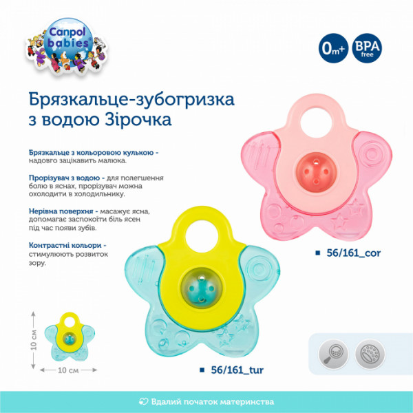 Фото - Прорізувач з охолодженням Canpol babies Звездочка- бірюзове (56/161_tur)