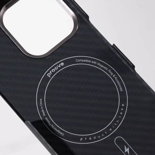 Фото - Чохол для смартфону Proove Carbon Slim with Magnetic Ring iPhone 16 Pro full black (595610811)