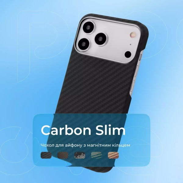 Фото - Чохол для смартфону Proove Carbon Slim with Magnetic Ring iPhone 16 Pro full black (595610811)