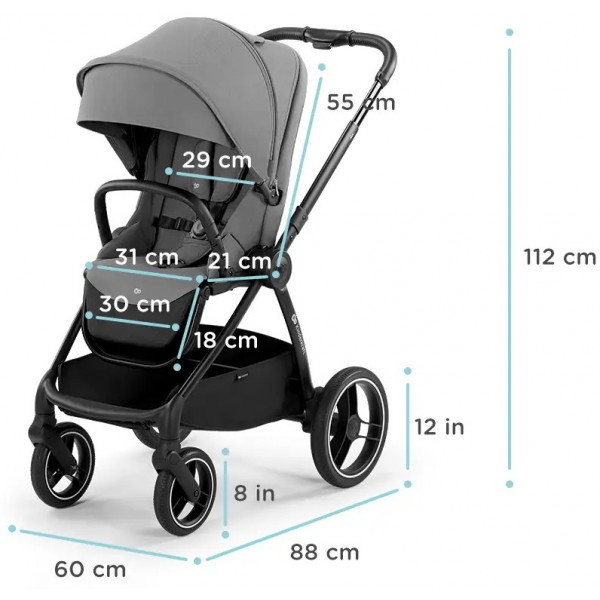 Фото - Коляска універсальна 2 в 1 Kinderkraft Nea Platinum Grey (KSNEA000GRY2000)