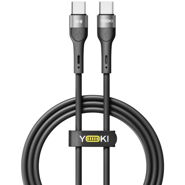 Фото - Кабель синхронизации данных YOKI EXTRA Type-C to Type-C 60W 1.2m Black (YK-EX11)