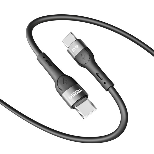 Фото - Кабель синхронизации данных YOKI EXTRA Type-C to Type-C 60W 1.2m Black (YK-EX11)