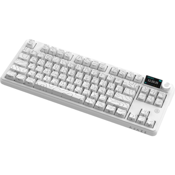 Фото - Клавіатура бездротова ігрова Ajazz AK870 V2 Side Contour White (AK870-V2-S-W)