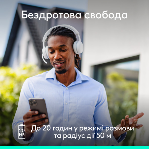 Фото - Гарнітура бездротова Logitech Zone Wireless 2 ES Off-White (981-001508)