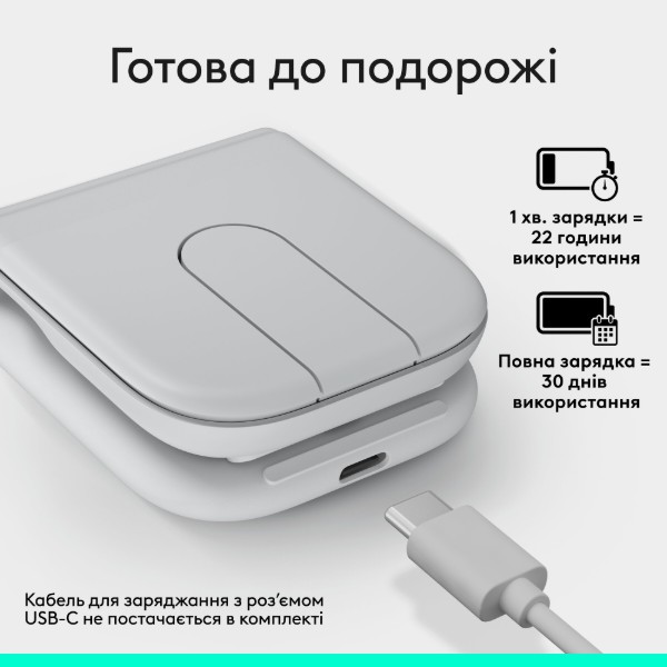 Фото - Мышь беспроводная Logitech Mobi Fold Off-White (910-007631)