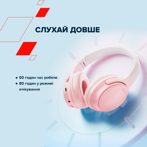 Фото - Навушники накладні бездротові Canyon OnRiff 4 Bluetooth Pink (CNS-CBTHS4P)